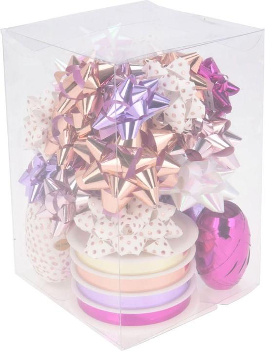 Immagine prodotto Decorazioni per l'imballaggio con fiocco e nastro bianco rosa, set di 30 pezzi (30x)