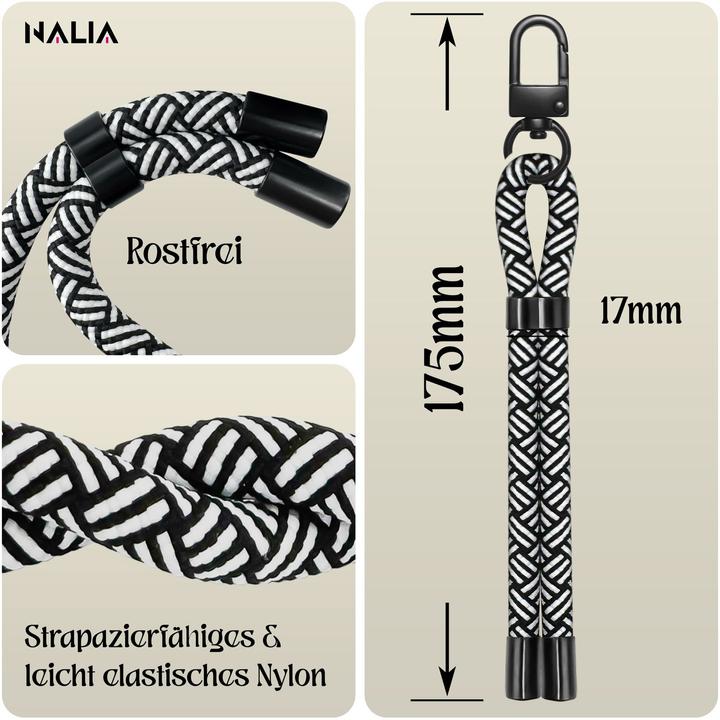 Actual product image Nalia Wristy Lanyard Handykette – Universal Trageband für Smartphones – Verstellbar, Soft & Elastisch