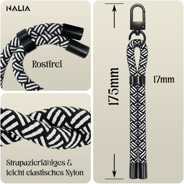 Produktbild Nalia Wristy Lanyard Handykette – Universal Trageband für Smartphones – Verstellbar, Soft & Elastisch