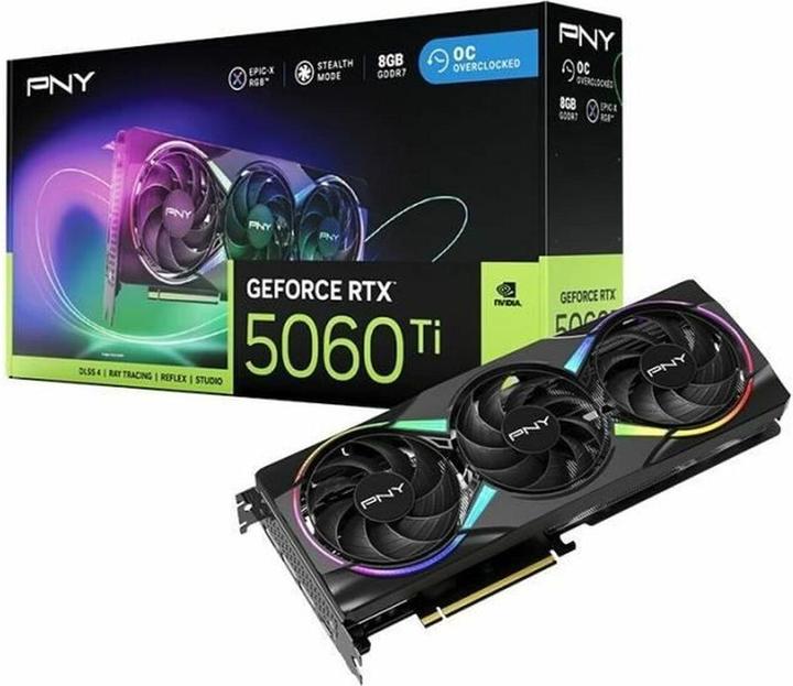 Image du produit PNY GeForce RTX 5060 Ti Epic-X RGB Overclocked Triple Fan (8 Go)