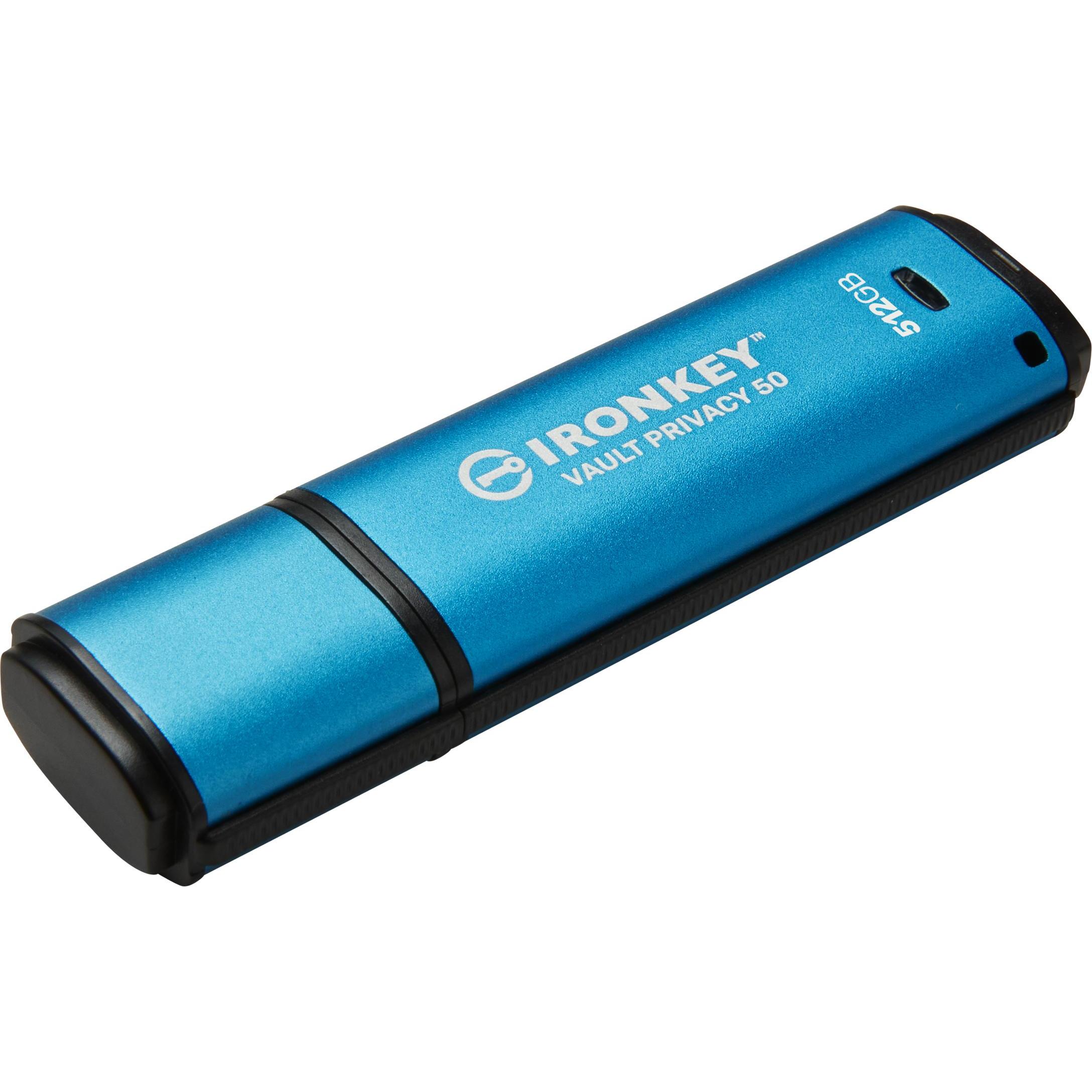 Thumbnail - Kingston IronKey Vault Privacy 50 (512 GB, USB-A), USB Stick, Blau