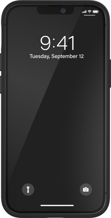 Produktbild adidas Back Cover Moulded PU iPhone 12 mini Schwarz/Gelb (Apple iPhone 12 mini)