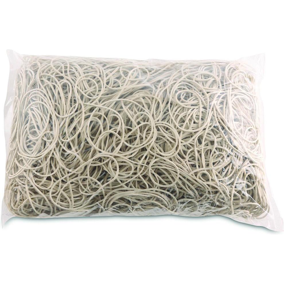 Office Products, Gummiband, Rezeptkautschuke, Durchmesser 60 mm, 1,5 x 1,5 mm, 60 % Gummi, 1000 g, Packung, weiss