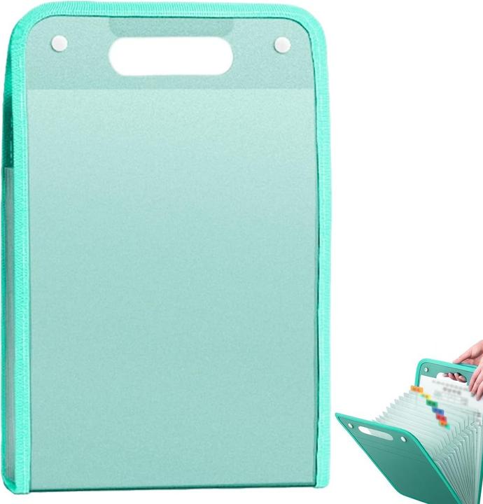 ASMI Aktenmappe mit 13-Taschen - A4 Fächermappe Vertikaler mit bunten Tabs (A4, 1x)