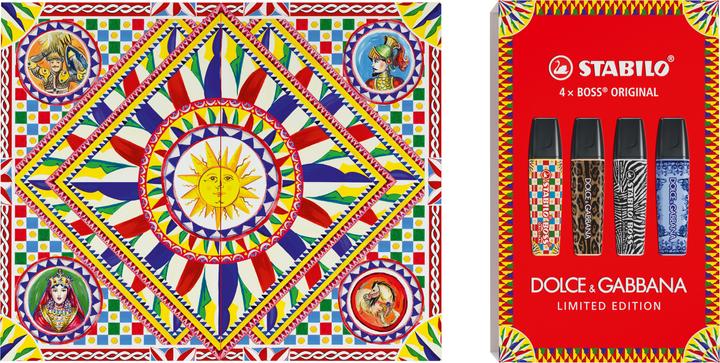 Actual product image STABILO Boss Original x Dolce & Gabbana Box (Black, Cloudy blue, Beige, Pastel yellow, 5 mm, 4 x)