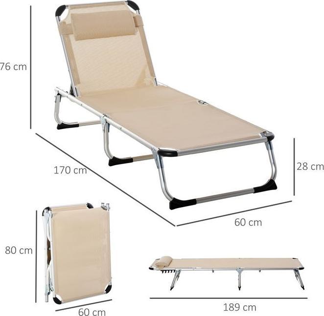 Produktbild Swisshandel24 Sonnenliege Gartenliege Alu Stoffliege Relaxliege 5-fach verstellbar faltbar ergonomisch Netzstoff B (165 cm)