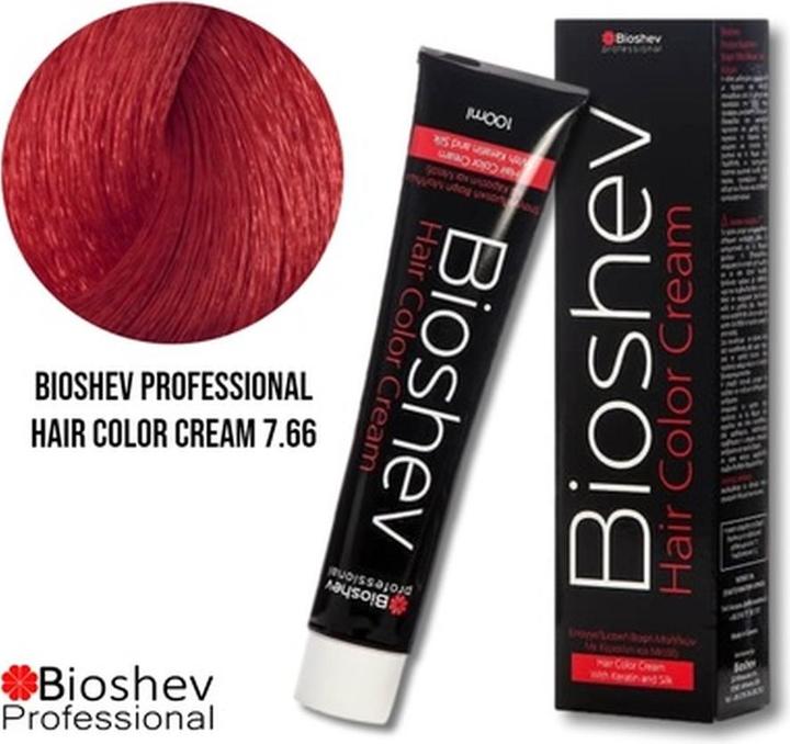 Produktbild Bioshev Professional Hair Color Cream 100ml - 7.66 / Intensive Copper Blond (7.66, Intensive Copper Blond)