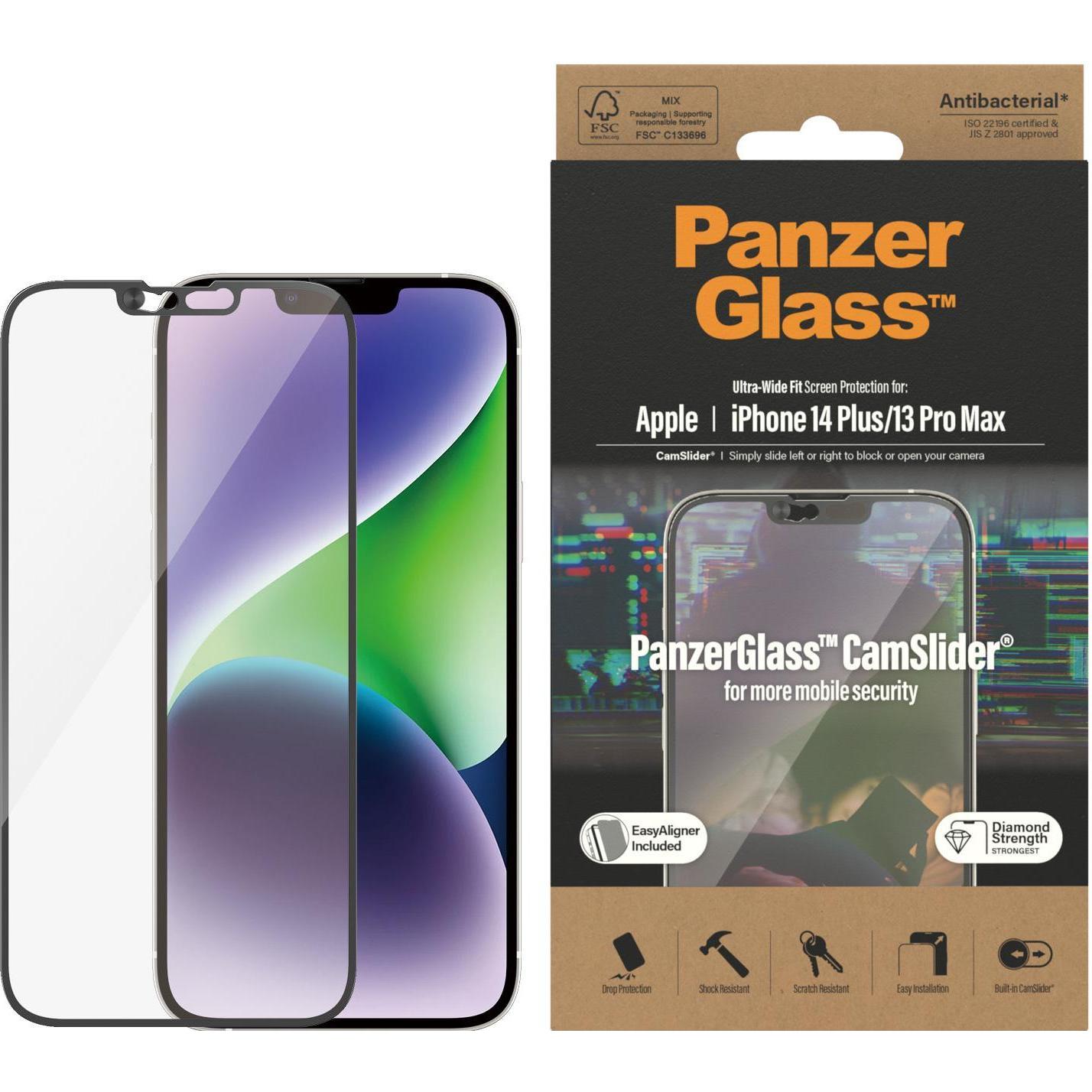 PanzerGlass Ultra-Wide Fit (1 Stück, Apple iPhone 14 Plus, Apple iPhone 13 Pro Max), Smartphone Schutzfolie, Transparent
