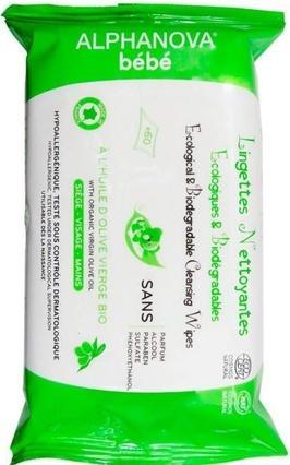 Image du produit Alphanova BB lingettes nettoyantes sans parfum et alcool (60 pcs)