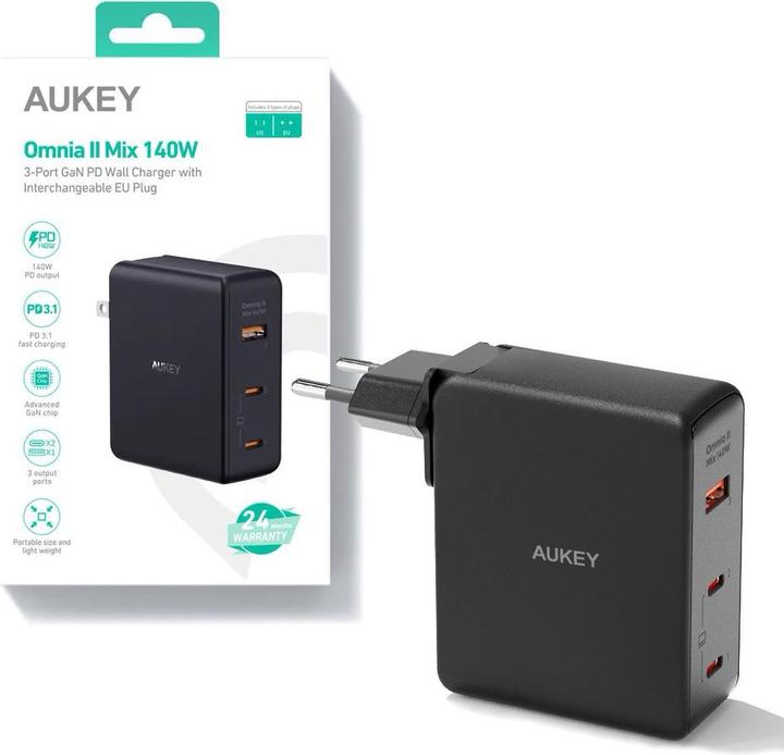 Produktbild Aukey OmniaMix II (140 W, 3 Ports)