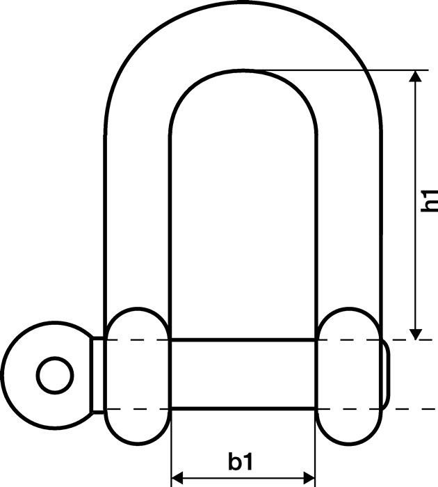Actual product image Kleinsorge Shackle capacity 200kg shackle/bolt 8mm straight form PU=25 pcs.
