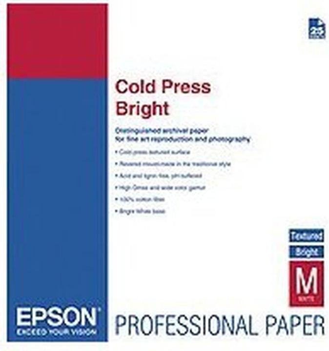 Immagine prodotto Epson Cold Press Bright, 25 fogli (330 g/m², A3+, 25 x)