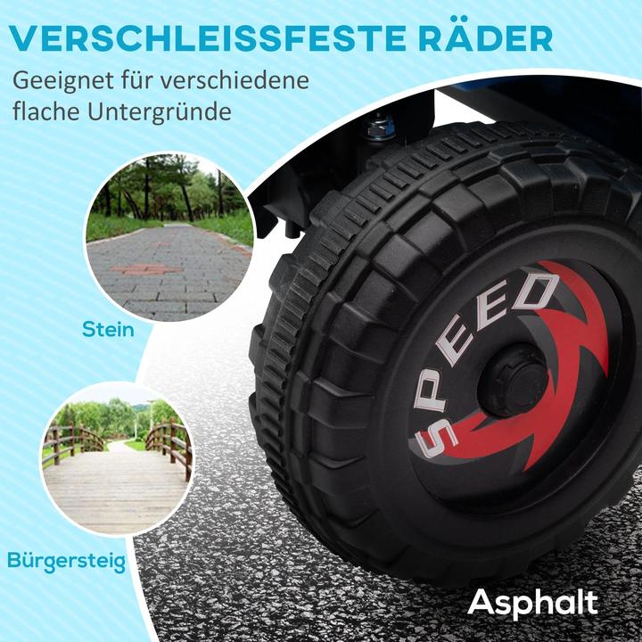 Actual product image Homcom Children's quad bike, rechargeable, 2.5 km/h, with trailer, 50 min driving time, for children aged (6 V)