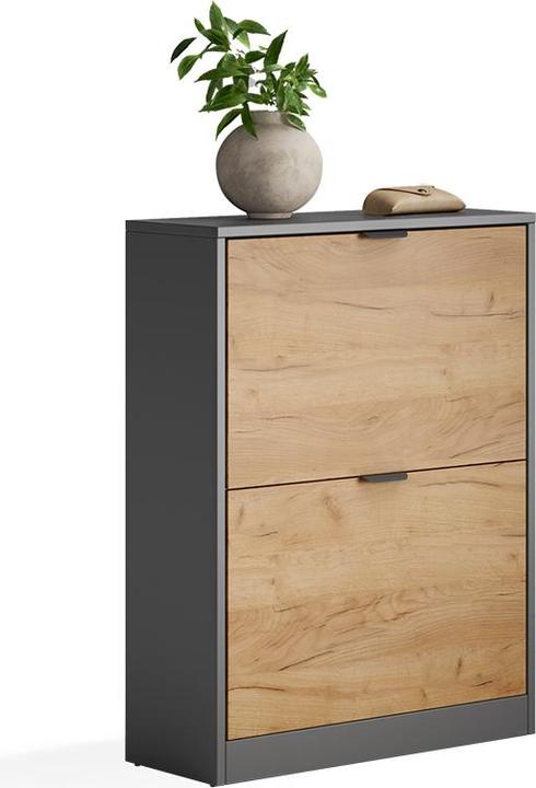 Produktbild Vicco Schuhkipper Gizmo, Goldkraft Eiche/Anthrazit, 59 x 77.6 cm mit 2 Fächern (22 x 59 x 77.60 cm)