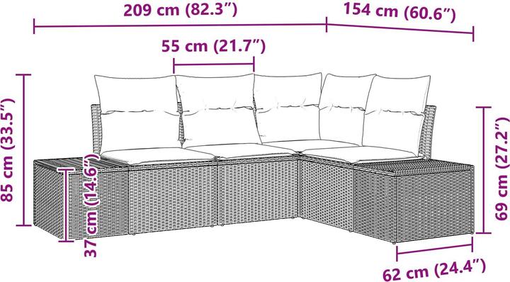 Produktbild vidaXL Gartensofa-set