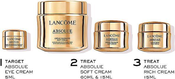 Produktbild Lancôme Absolue Set Absolue Soft Creme 60ml + Absolue Soft Creme 15ml + APC Rich Creme 15ml + Absolu (Gesichtspflege set)
