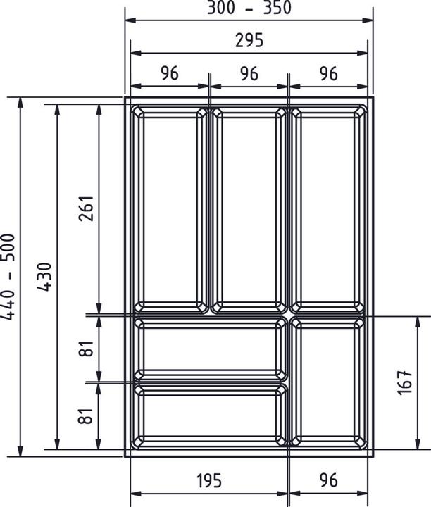 Image du produit Werkstarck Casiers pour couverts Basic KB 400 L/B/H
