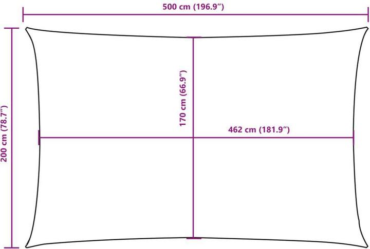 Produktbild vidaXL Sonnensegel (500 x 200 cm)