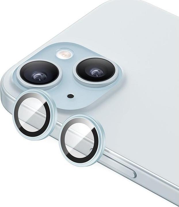 Image du produit Benks GlassWarrior Cache Caméra iPhone 15 / 15 Plus - Bleu (1 pcs, Apple iPhone 15, Apple iPhone 15 Plus)