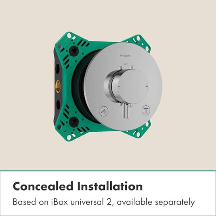 Actual product image hansgrohe Thermostatic Shower and Bathtub Mixer with SafetyStop, Water Flow Control, Ultra-Flat Design