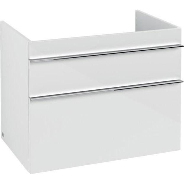 Villeroy & Boch, Badezimmerschrank, V&B Waschtischunterschrank VENTICELLO 753x590x502mm Griff chr Glossy White