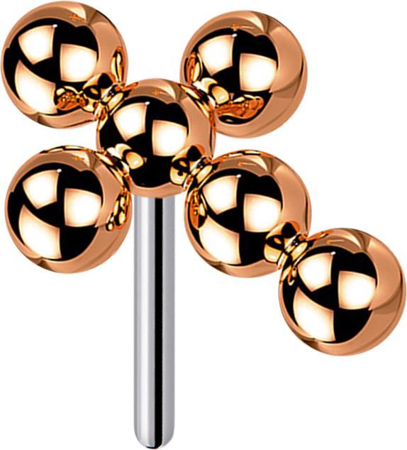 Image du produit Star Piercing Threadless or rose boules de la croix (sans laiton, Titane)