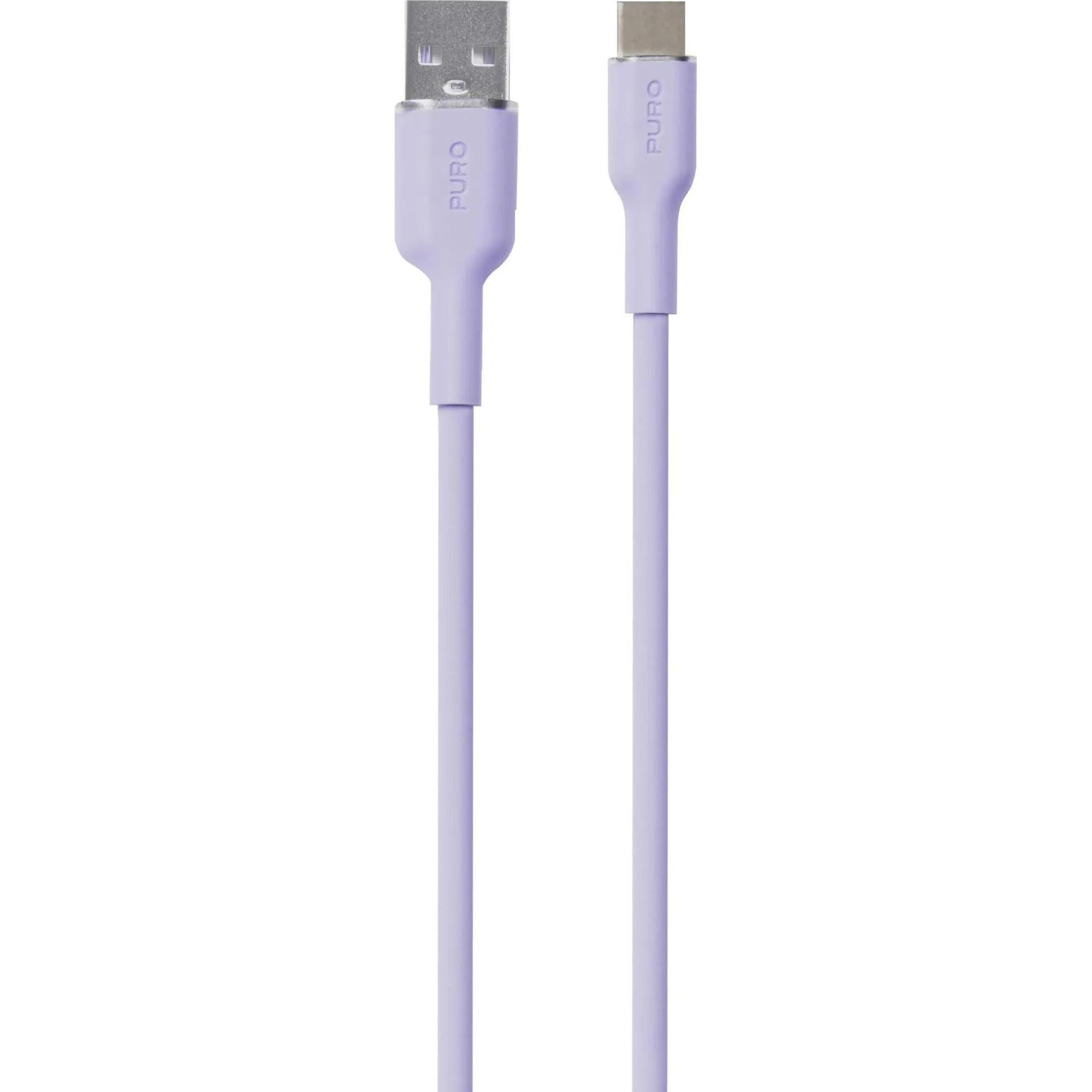 Puro ICON Soft Cable – Kabel USB-A do USB-C 1.5 m (Tech Lavender) (1.50 m, USB 3.2 Gen 1), USB Kabel