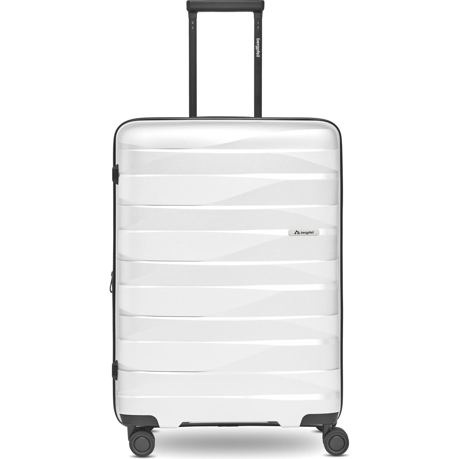 Bergpfeil, Koffer, Travel 4-Rollen Trolley M 66 cm mit Dehnfalte, Weiss, (72 l, M (50 - 90l))