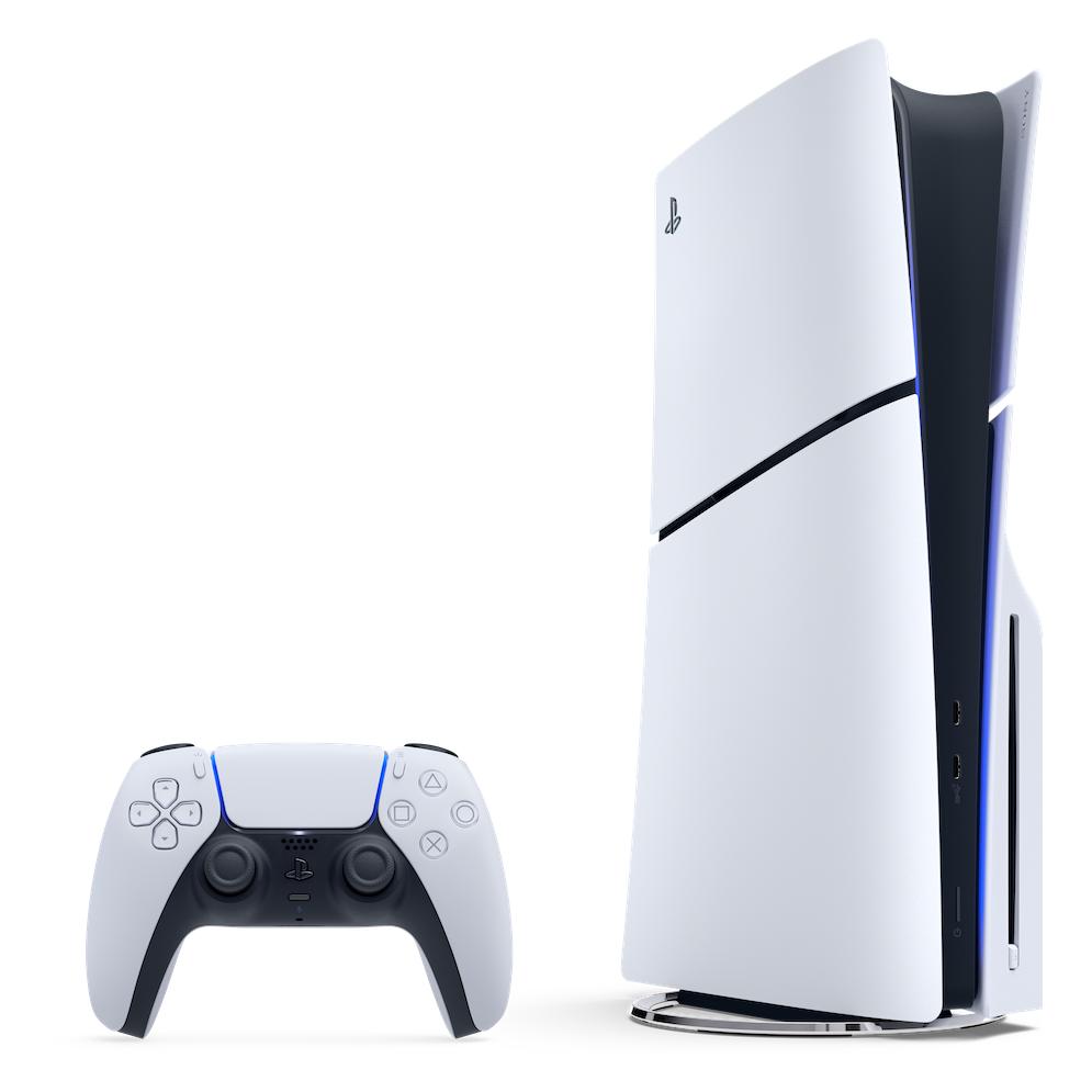 Sony Playstation 5 Slim Disc Edition, Spielkonsole, Schwarz, Weiss