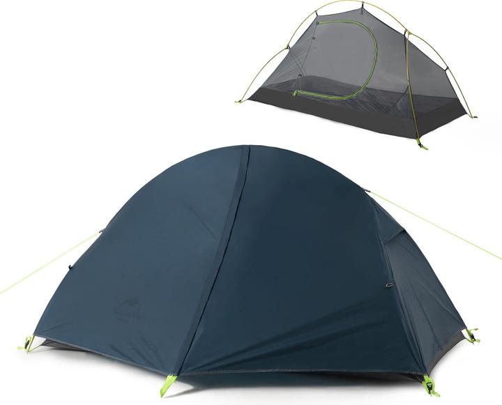 Naturehike cycling Ultralight 1 man tent + mats 20D Forest navy blue + mats (1 personne)
