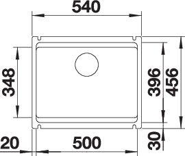 Actual product image Blanco Etagon 500-U (Undermount sink, 46 cm, 53 cm)