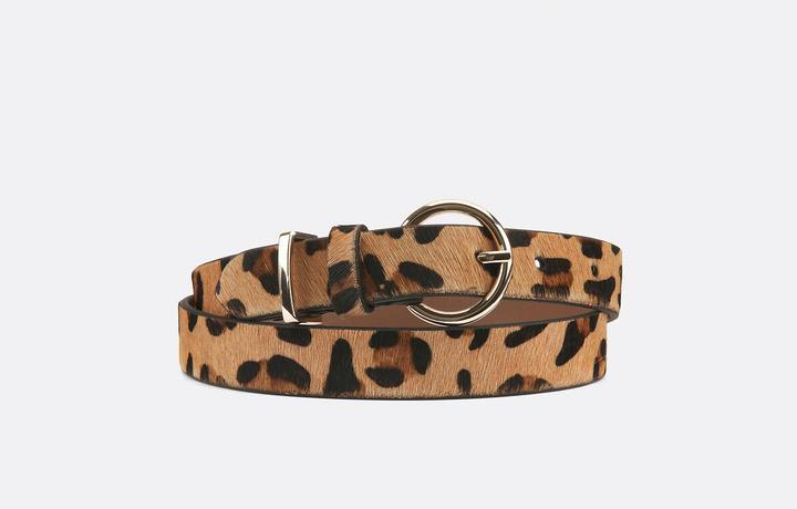 Actual product image La Redoute Collections Ledergürtel mit Leopardenmuster (90)