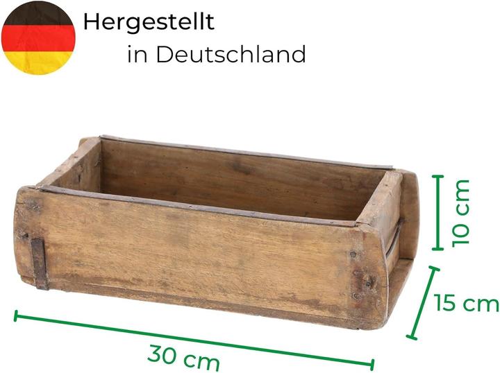 Produktbild Novaliv 2x Holzkiste Vintage 30 x 15 x 10 cm Alte Ziegelform Holz EIN KAMMER Allzweckkiste aus recyc (30 x 15 x 10 cm)