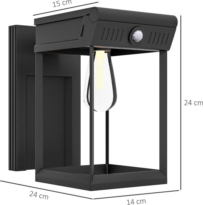 Produktbild Outsunny Solar Wandleuchte ABS Schwarz (160 lm, IP44)