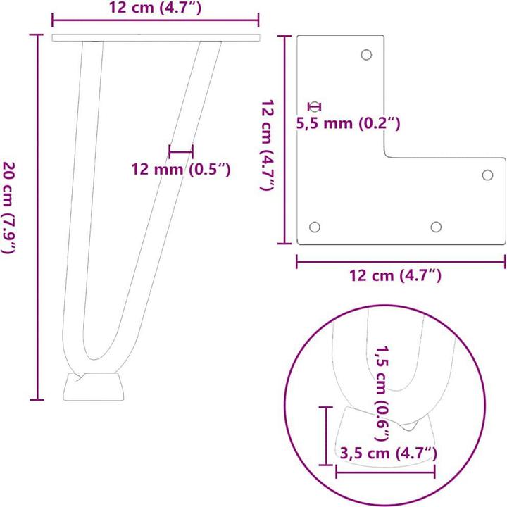 Immagine prodotto vidaXL Haarnadelbein