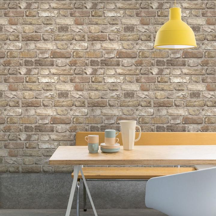Actual product image Grandeco Brick Effect Vinyl Wallpaper