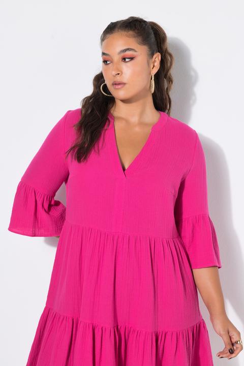 Image du produit Studio Untold Robe courte en mousseline, coupe évasée, avec volants (46, 48)
