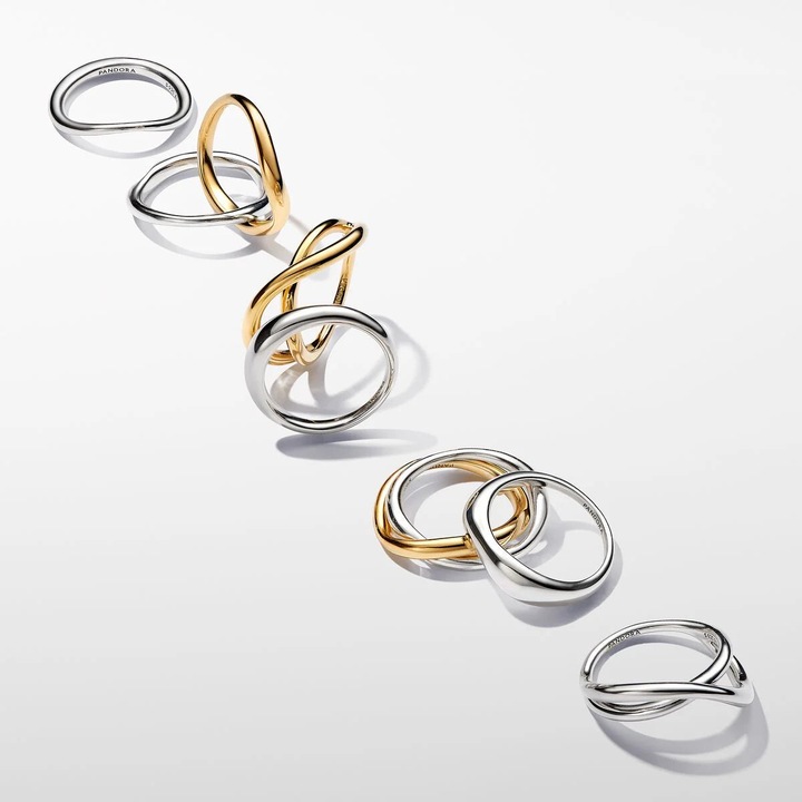 Produktbild Pandora Organisch Geformte Stacking Ringe (54, 925 Silber)