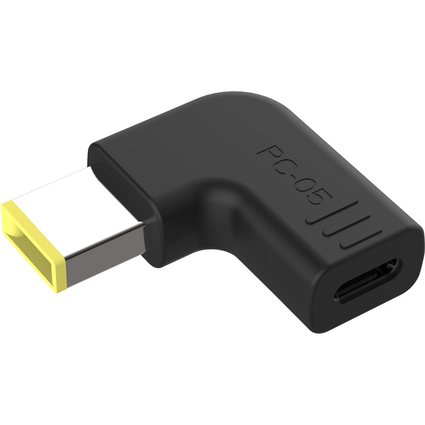 Conceptronic Adapter USB-C -> DC, Lenovo Slim Tip 18-20V sw, Notebook Netzteil, Schwarz