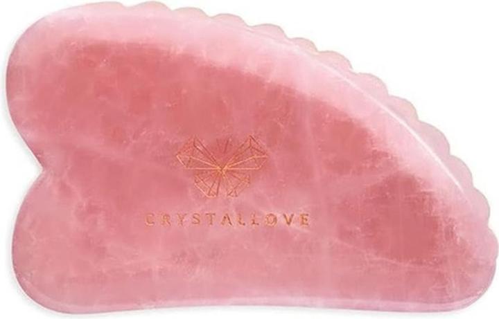 Actual product image Crystallove 3D Rose Quartz Gua Sha Plate