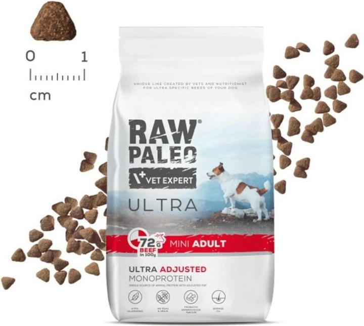Immagine prodotto Raw Paleo VET EXPERT Ultra Mini Adult Beef - cibo secco per cani - 8 kg (Adulto, 1 pz., 8000 g)