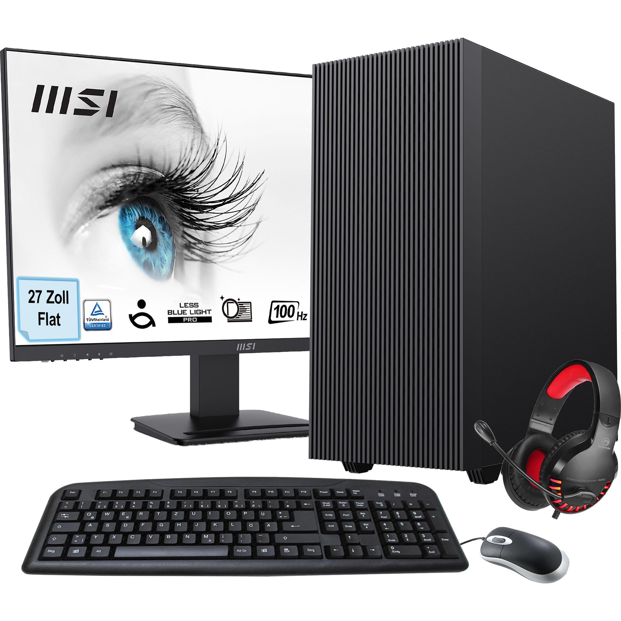 Thumbnail - Hyrican MegaDeal Multimedia PC SET2475 7372 + MSI PRO MP273ADE + Maus, Tastatur & Headset (AMD Ryzen 5 5600G, 16 GB, 100...