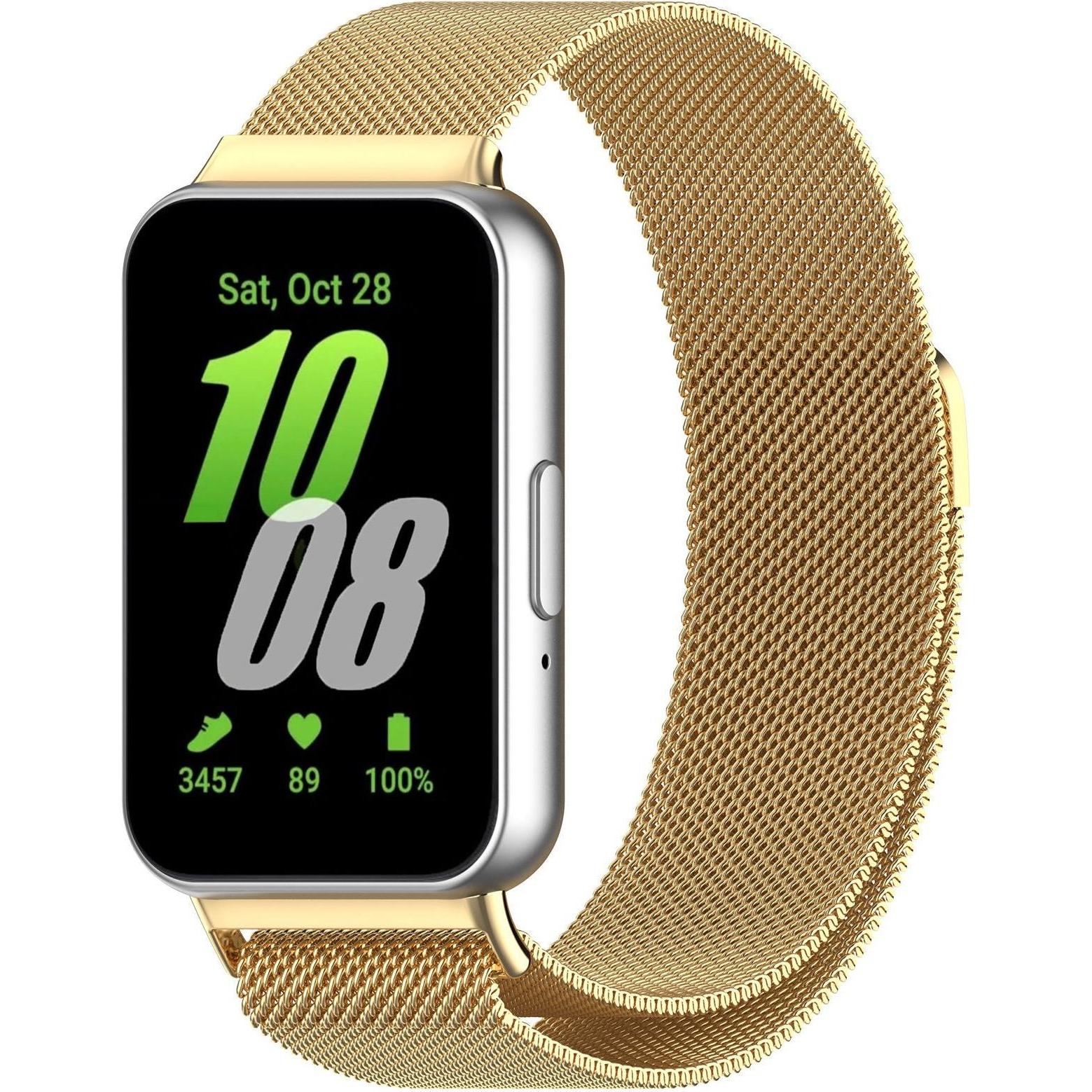 Strap-it Milanaise Armband (Geflochtener Stahl, Galaxy Fit), Uhrenarmband, Gold