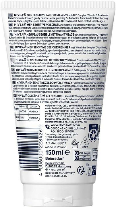 Produktbild NIVEA MEN Sensitive Waschgel XXL (Reinigungsgel, 150 ml)
