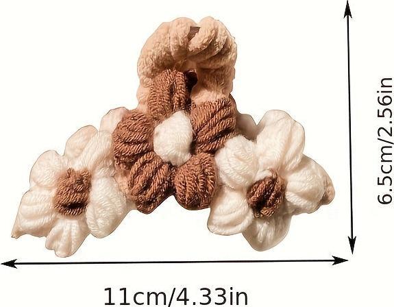 Produktbild Activity Board Vintage Blumendekor Haar Kralle Clip, Herbst und Winter gestrickt Hai Clip, Haarschmuck (1 Stk.)