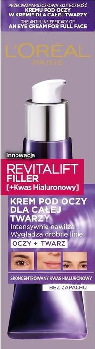 Produktbild L'Oréal Paris L'Oréal Revitalift Filler Eye and Face Cream with Hyaluronic Acid 30ml (Augenpflege Fluid, 30 ml, Tag)