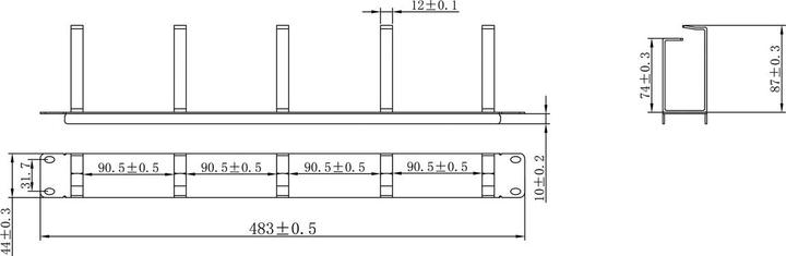 Produktbild Value 19/"-Frontplatte, horizontale oder vertikale Kabelführung, RAL 7035 lichtgrau