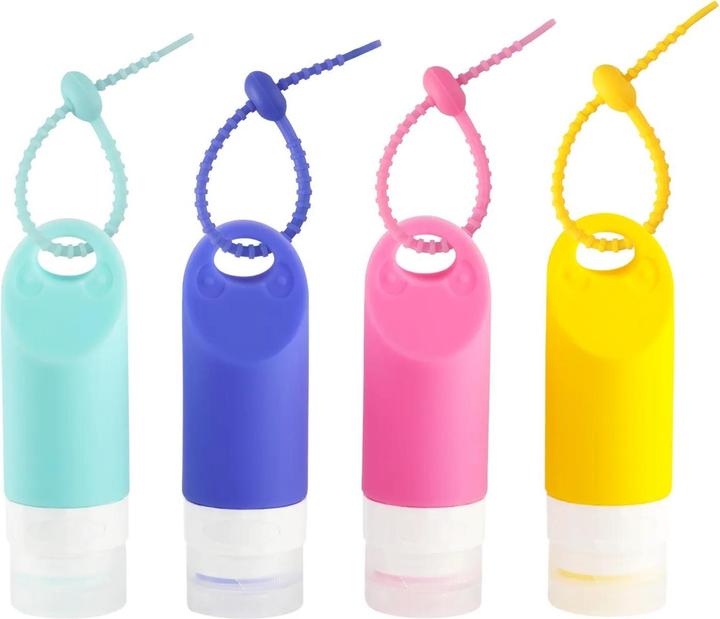 Actual product image Swissdetector kit of portable silicone travel bottles - waterproof - 58 ml (Hygiene product)