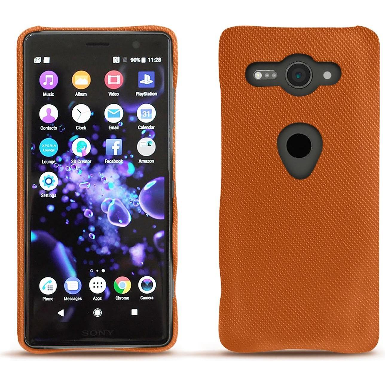 Noreve Lederschutzhülle (Sony Xperia XZ2 Compact), Smartphone Hülle, Orange