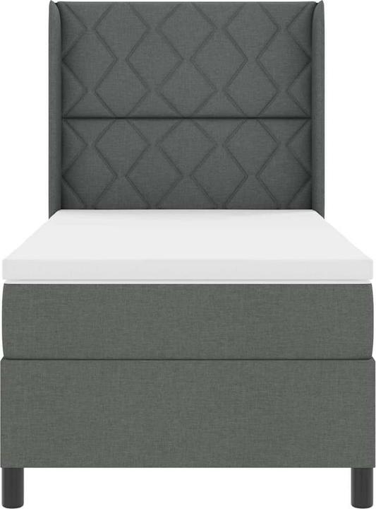 Actual product image vidaXL Box spring bed with mattress fabric dark grey (100 x 200 cm)